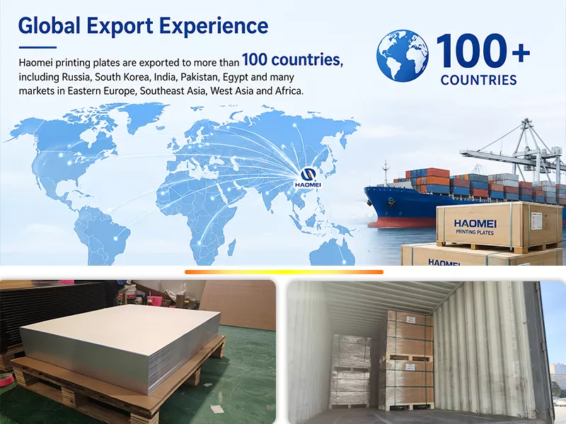 Haomei global export network map showing 100+ countries coverage